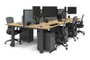 Quadro Cylinder Leg 6 Person Office Workstations [1400L x 800W with Cable Scallop] - Thumbnail 57 