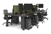 Quadro Cylinder Leg 6 Person Office Workstations [1400L x 800W with Cable Scallop] - Thumbnail 75 