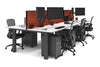 Quadro Cylinder Leg 6 Person Office Workstations [1400L x 800W with Cable Scallop] - Thumbnail 43 