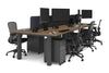 Quadro Cylinder Leg 6 Person Office Workstations [1400L x 800W with Cable Scallop] - Thumbnail 70 