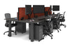 Quadro Cylinder Leg 6 Person Office Workstations [1400L x 800W with Cable Scallop] - Thumbnail 73 