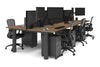 Quadro Cylinder Leg 6 Person Office Workstations [1400L x 800W with Cable Scallop] - Thumbnail 68 
