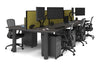 Quadro Cylinder Leg 6 Person Office Workstations [1400L x 800W with Cable Scallop] - Thumbnail 74 