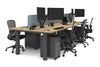 Quadro Cylinder Leg 6 Person Office Workstations [1400L x 800W with Cable Scallop] - Thumbnail 61 