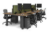 Quadro Cylinder Leg 6 Person Office Workstations [1400L x 800W with Cable Scallop] - Thumbnail 65 