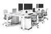 Quadro Cylinder Leg 6 Person Office Workstations [1400L x 800W with Cable Scallop] - Thumbnail 1 