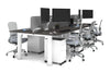 Quadro Cylinder Leg 6 Person Office Workstations [1400L x 800W with Cable Scallop] - Thumbnail 39 