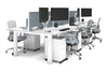 Quadro Cylinder Leg 6 Person Office Workstations [1400L x 800W with Cable Scallop] - Thumbnail 7 