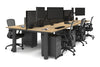 Quadro Cylinder Leg 6 Person Office Workstations [1400L x 800W with Cable Scallop] - Thumbnail 58 