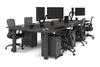 Quadro Cylinder Leg 6 Person Office Workstations [1400L x 800W with Cable Scallop] - Thumbnail 72 