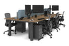 Quadro Cylinder Leg 6 Person Office Workstations [1400L x 800W with Cable Scallop] - Thumbnail 71 