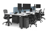 Quadro Cylinder Leg 6 Person Office Workstations [1400L x 800W with Cable Scallop] - Thumbnail 51 