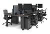Quadro Cylinder Leg 6 Person Office Workstations [1400L x 800W with Cable Scallop] - Thumbnail 77 