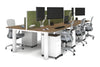 Quadro Cylinder Leg 6 Person Office Workstations [1400L x 800W with Cable Scallop] - Thumbnail 25 
