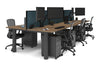 Quadro Cylinder Leg 6 Person Office Workstations [1400L x 800W with Cable Scallop] - Thumbnail 66 