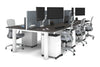 Quadro Cylinder Leg 6 Person Office Workstations [1400L x 800W with Cable Scallop] - Thumbnail 37 