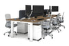 Quadro Cylinder Leg 6 Person Office Workstations [1400L x 800W with Cable Scallop] - Thumbnail 30 