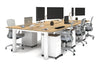 Quadro Cylinder Leg 6 Person Office Workstations [1400L x 800W with Cable Scallop] - Thumbnail 12 