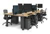 Quadro Cylinder Leg 6 Person Office Workstations [1400L x 800W with Cable Scallop] - Thumbnail 56 