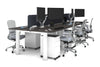 Quadro Cylinder Leg 6 Person Office Workstations [1400L x 800W with Cable Scallop] - Thumbnail 40 