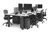 Quadro Cylinder Leg 6 Person Office Workstations [1400L x 800W with Cable Scallop] - Thumbnail 49 