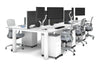 Quadro Cylinder Leg 6 Person Office Workstations [1400L x 800W with Cable Scallop] - Thumbnail 8 