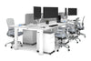 Quadro Cylinder Leg 6 Person Office Workstations [1400L x 800W with Cable Scallop] - Thumbnail 9 