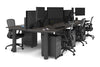 Quadro Cylinder Leg 6 Person Office Workstations [1400L x 800W with Cable Scallop] - Thumbnail 78 