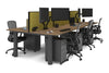 Quadro Cylinder Leg 6 Person Office Workstations [1400L x 800W with Cable Scallop] - Thumbnail 64 