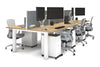 Quadro Cylinder Leg 6 Person Office Workstations [1400L x 800W with Cable Scallop] - Thumbnail 17 