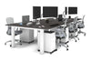 Quadro Cylinder Leg 6 Person Office Workstations [1400L x 800W with Cable Scallop] - Thumbnail 32 