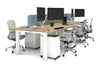 Quadro Cylinder Leg 6 Person Office Workstations [1400L x 800W with Cable Scallop] - Thumbnail 21 