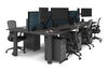 Quadro Cylinder Leg 6 Person Office Workstations [1400L x 800W with Cable Scallop] - Thumbnail 76 