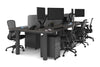 Quadro Cylinder Leg 6 Person Office Workstations [1400L x 800W with Cable Scallop] - Thumbnail 79 