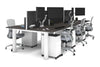Quadro Cylinder Leg 6 Person Office Workstations [1400L x 800W with Cable Scallop] - Thumbnail 38 