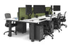 Quadro Cylinder Leg 6 Person Office Workstations [1400L x 800W with Cable Scallop] - Thumbnail 45 