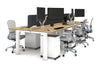 Quadro Cylinder Leg 6 Person Office Workstations [1400L x 800W with Cable Scallop] - Thumbnail 20 