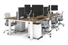Quadro Cylinder Leg 6 Person Office Workstations [1400L x 800W with Cable Scallop] - Thumbnail 28 
