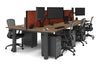 Quadro Cylinder Leg 6 Person Office Workstations [1400L x 800W with Cable Scallop] - Thumbnail 63 