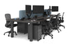 Quadro Cylinder Leg 6 Person Office Workstations [1400L x 800W with Cable Scallop] - Thumbnail 80 
