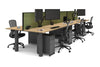 Quadro Cylinder Leg 6 Person Office Workstations [1600L x 700W] - Thumbnail 58 
