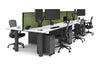 Quadro Cylinder Leg 6 Person Office Workstations [1600L x 700W] - Thumbnail 48 