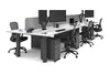 Quadro Cylinder Leg 6 Person Office Workstations [1600L x 700W] - Thumbnail 43 