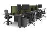 Quadro Cylinder Leg 6 Person Office Workstations [1600L x 700W] - Thumbnail 78 