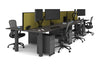 Quadro Cylinder Leg 6 Person Office Workstations [1600L x 700W] - Thumbnail 77 