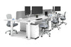 Quadro Cylinder Leg 6 Person Office Workstations [1600L x 700W] - Thumbnail 3 