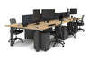 Quadro Cylinder Leg 6 Person Office Workstations [1600L x 800W with Cable Scallop] - Thumbnail 54 