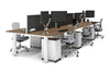 Quadro Cylinder Leg 6 Person Office Workstations [1600L x 800W with Cable Scallop] - Thumbnail 31 
