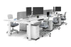 Quadro Cylinder Leg 6 Person Office Workstations [1600L x 800W with Cable Scallop] - Thumbnail 3 