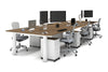 Quadro Cylinder Leg 6 Person Office Workstations [1600L x 800W with Cable Scallop] - Thumbnail 22 